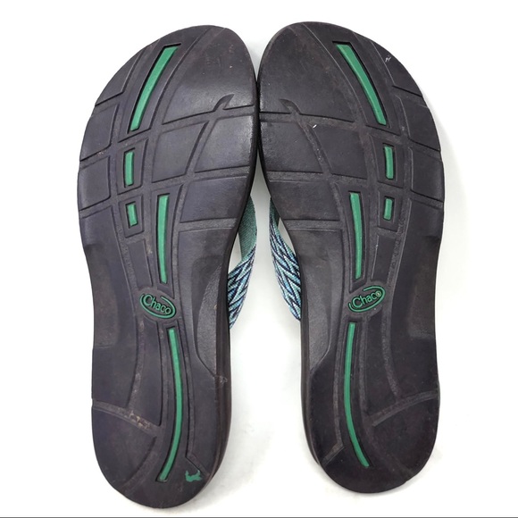 CHACO Ecotread Purple Teal Thong Flip Flop Sandals - Picture 6 of 8
